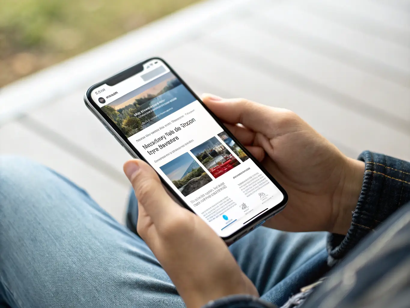 A mobile phone displaying a website with a responsive design, highlighting Madaan Web Devs' commitment to creating mobile-friendly web solutions.